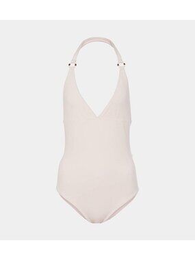 NEW Loro Piana Ring Marine halterneck swimsuit Light Pink Sz 44 100% Authentic